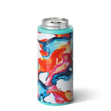 Load image into Gallery viewer, Sale! Color Swirl SWIG Skinny Can Cooler 12oz