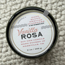 Load image into Gallery viewer, Sale! Candle Glass - Vanilla Rosa - 9 ounce bubble glass with black rim