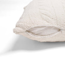 Load image into Gallery viewer, Cozy Braided Ivory Cable Knit Pillow Cover (pillow not included) 18x18