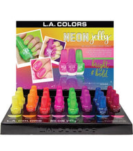 Load image into Gallery viewer, Electric Lime Neon Jelly LA Colors Nail Polish