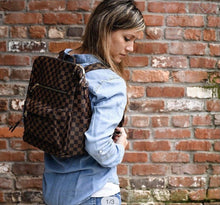Load image into Gallery viewer, Brown Checked Inspired Backpack