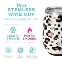 Load image into Gallery viewer, Sale! Leopard SWIG 14oz Stemless Wine Cup