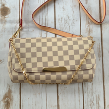 Load image into Gallery viewer, Inspired Cream Checkered Purse with Crossbody Strap