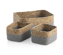 Load image into Gallery viewer, Baskets - Grey Dalton Organizer Set 3 Pieces.