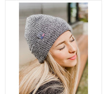 Load image into Gallery viewer, Unisex Marled Black/Grey Beanie