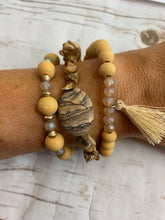 Load image into Gallery viewer, Sale! Mustard Wood Bead Stack