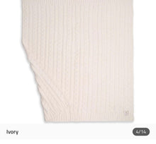 Load image into Gallery viewer, Sale! Cozy Braided Cable Knit Blanket Ivory - 60x50