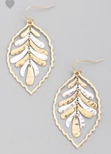 Load image into Gallery viewer, Mixed Metal Leaf Dangle Earring