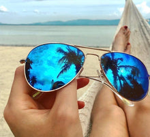 Load image into Gallery viewer, Sale! Cruz Gold Frame Blue Mirror Lens Sunglasses - DIFF Eyewear