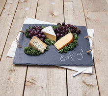 Load image into Gallery viewer, Slate Cheese Board w Handles - 15.5 x 12.
