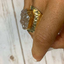 Load image into Gallery viewer, Sale! Gold Champagne Druzy Ring