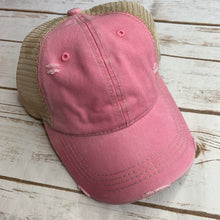 Load image into Gallery viewer, Pink Distressed Baseball Cap