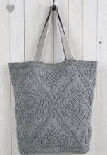 Load image into Gallery viewer, Grey Enzyme Washed Beaded Tote