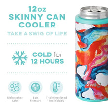 Load image into Gallery viewer, Sale! Color Swirl SWIG Skinny Can Cooler 12oz
