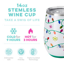 Load image into Gallery viewer, Let It Glow SWIG 14oz Stemless Wine Cup