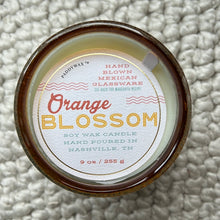 Load image into Gallery viewer, Sale! Candle Glass - Orange Blossom - 9 ounce bubble glass with amber rim