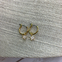 Load image into Gallery viewer, Gold Dipped CZ Star Hoops