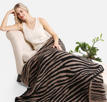 Load image into Gallery viewer, Cozy Zebra Blanket Black/Coffee - 60x50