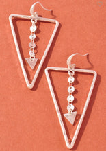 Load image into Gallery viewer, Sale! Silver Triangle Dangle Earrings