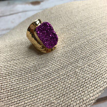 Load image into Gallery viewer, Magenta Druzy Ring