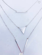 Load image into Gallery viewer, Worn Silver Layered Necklace