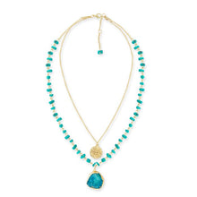 Load image into Gallery viewer, Trailblazer Necklace - Turquoise Brass Alloy Art Stone &amp; Agate.