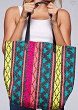 Load image into Gallery viewer, Sale! Black Multi Colored Tote