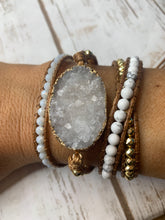 Load image into Gallery viewer, Sale! Brown/Gold Druzy Wrap Bracelet