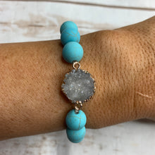 Load image into Gallery viewer, Sale! Turquoise Druzy Bead Bracelet