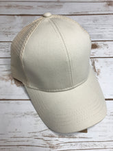 Load image into Gallery viewer, Sale! Cream High Ponytail Baseball Cap