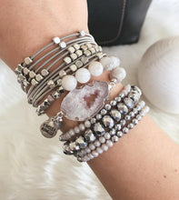 Load image into Gallery viewer, KINSLEY Agate Collection - Silver Flurry Bracelet L/XL