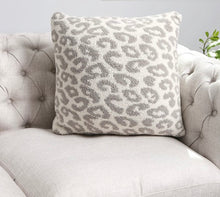 Load image into Gallery viewer, Sale! Cozy Cheetah Grey Pillow Cover (pillow not included) 18x18.