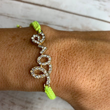 Load image into Gallery viewer, Neon Yellow Love Cord Bracelet