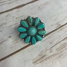 Load image into Gallery viewer, Sale! Big Turquoise Flower Ring