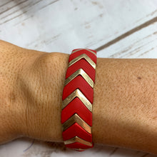 Load image into Gallery viewer, Sale! Red/Gold Stretch Bracelet