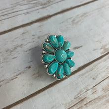 Load image into Gallery viewer, Sale! Big Turquoise Flower Ring