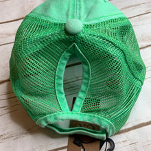 Load image into Gallery viewer, Sale! Mint Distressed High Pony Hat