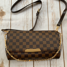 Load image into Gallery viewer, Sale! Inspired Brown Checked Purse with Crossbody Strap