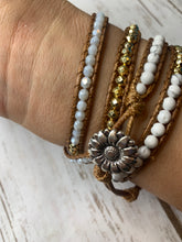 Load image into Gallery viewer, Sale! Brown/Gold Druzy Wrap Bracelet