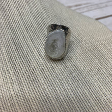 Load image into Gallery viewer, Silver Agate Geode Statement Ring