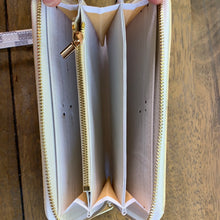 Load image into Gallery viewer, White &amp; Grey Checked Inspired Wallet / Wristlet