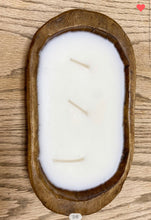 Load image into Gallery viewer, Wooden Dough Bowl Candle - Handsome - 3 Wick - 9.75x6.