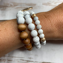 Load image into Gallery viewer, White/Wood Bracelet Set
