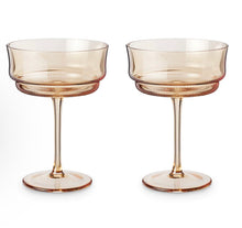 Load image into Gallery viewer, Tulip Cocktail Coupes - Set of 2. Amber.