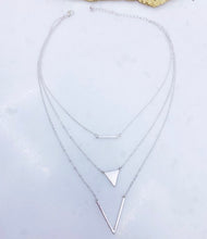 Load image into Gallery viewer, Worn Silver Layered Necklace