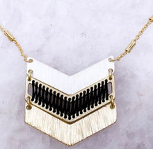Load image into Gallery viewer, Sale! Black Threaded Chevron Necklace