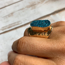 Load image into Gallery viewer, Blue Druzy Ring