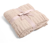 Load image into Gallery viewer, Sale! Cozy Braided Cable Knit Blanket Beige - 60x50