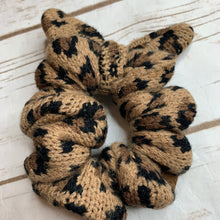 Load image into Gallery viewer, Latte Knit Large Leopard Scrunchie - SALE!