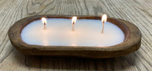 Load image into Gallery viewer, Wooden Dough Bowl Candle - Handsome - 3 Wick - 9.75x6.